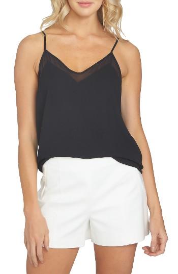 Women's 1.state Chiffon Inset Camisole, Size - Black