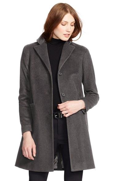 Women's Lauren Ralph Lauren Wool Blend Reefer Coat - Grey