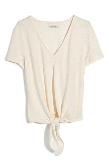 Women's Madewell Texture & Thread V-neck Modern Tie-front Top