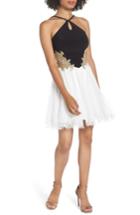 Women's Blondie Nites Loop Keyhole Applique Fit & Flare Dress - Black