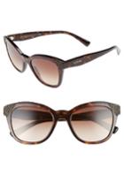 Women's Valentino 52mm Cat Eye Sunglasses - Dark Havana/ Brown Crystal