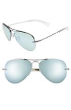 Women's Ray-ban Highstreet 59mm Semi Rimless Aviator Sunglasses - Mirror Silver