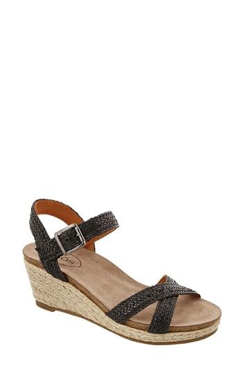 Women's Taos Hey Jute Espadrille Wedge Sandal Eu - Black