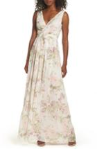 Women's Dessy Collection Surplice Ruched Chiffon Gown Regular - Ivory