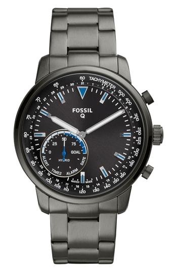 Men's Fossil Q Goodwin Bracelet Hybrid Smart Watch, 44mm