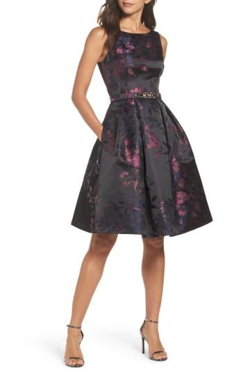 Women's Eliza J Brocade Fit & Flare Dress - Blue
