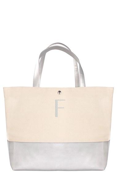 Cathy's Concepts Monogram Canvas Tote - Metallic