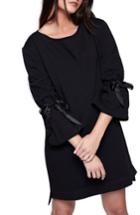 Women's Sanctuary Bell Sleeve Sweatshirt Dress - Black