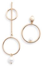 Women's Danielle Nicole Mismatched Imitation Pearl Statement Earrings