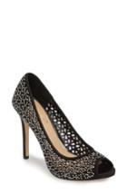 Women's Jewel Badgley Mischka Tammi Peep Toe Pump .5 M - Black