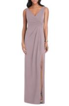 Women's After Six Pleated Surplice Stretch Crepe Gown, Size - Pink