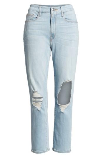 Women's Good American Good Cuts High Rise Ripped Boyfriend Jeans - Blue