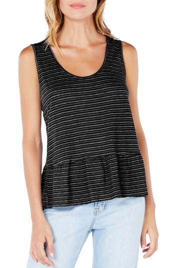 Women's Michael Stars Flounced Tank, Size - Black