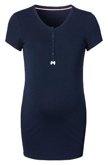 Women's Noppies Henley Maternity/nursing Tee - Blue