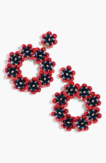Women's J.crew Bead & Sequin Drop Hoop Earrings
