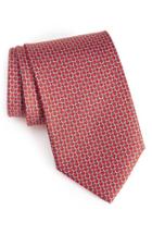 Men's Salvatore Ferragamo Geometric Silk Tie, Size - Red