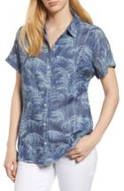 Women's Tommy Bahama Fresco Fronds Short Sleeve Shirt - Blue