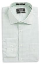 Men's Nordstrom Men's Shop Trim Fit Non-iron Check Dress Shirt .5 32/33 - Green