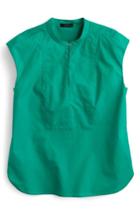Women's J.crew Cotton Poplin Cap Sleeve Top, Size - Green