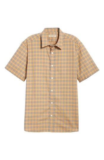 Men's Burberry Edward Short Sleeve Shirt, Size - Yellow