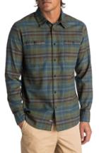 Men's Quiksilver Waterman Collection Raleigh Plaid Flannel Sport Shirt - Green