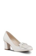 Women's Nine West Ulyssah Block Heel Pump M - White