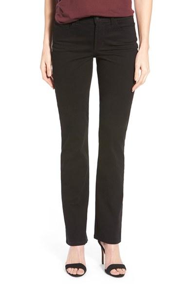 Women's Nydj 'marilyn' Stretch Straight Leg Jeans - Black