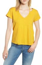 Women's Rebecca Minkoff Lonnie Slit Shoulder Tee, Size - Yellow