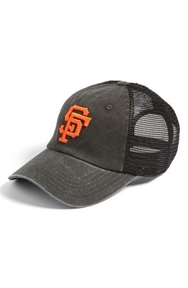 Men's American Needle 'san Francisco Giants - Raglan Bones' Mesh Trucker Cap -