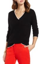 Women's 1901 Rolled Edge1901 Rolled V-neck Cashmere Sweater - Black