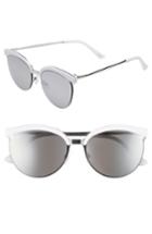 Women's Bp. 57mm Round Sunglasses - White/ Silver