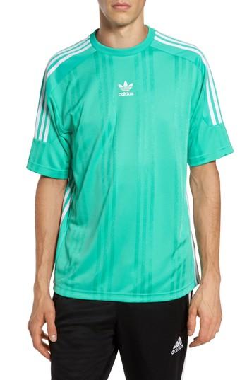 Men's Adidas Originals Jacquard Stripe T-shirt - Green