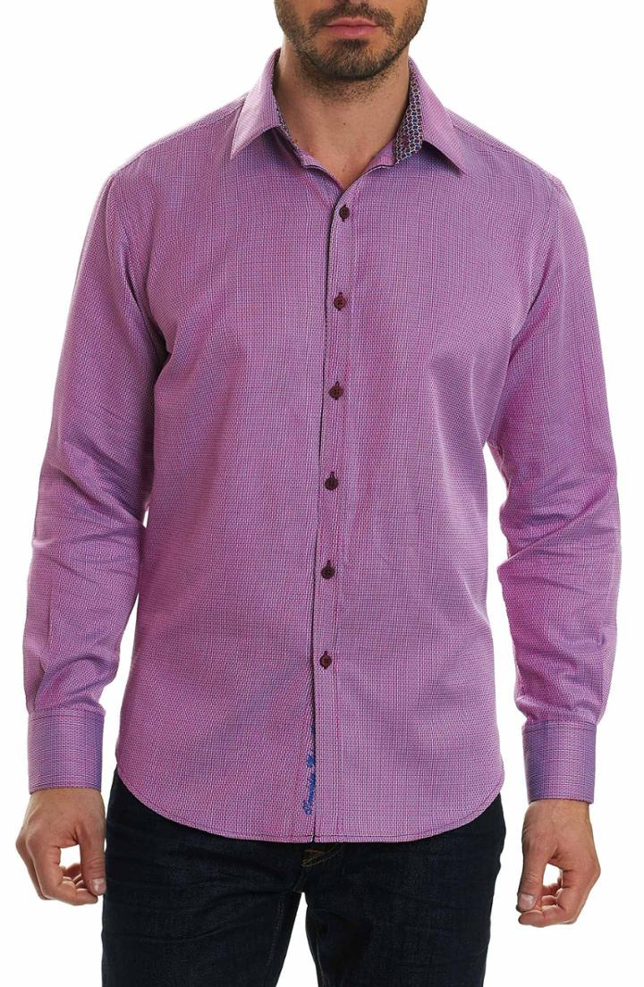 Men's Robert Graham Jobson Fit Sport Shirt, Size Large - Pink