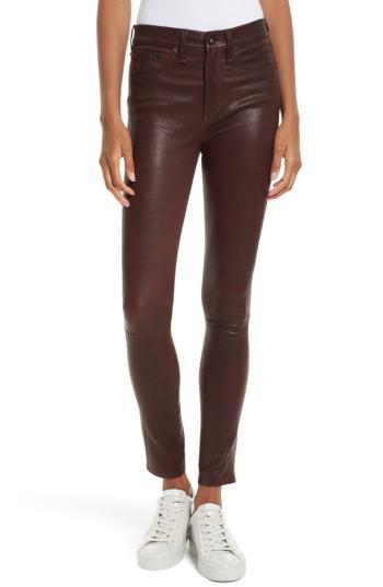 Women's Rag & Bone/jean Lambskin Leather Pants - Brown