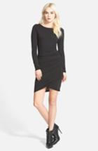 Women's Leith Ruched Long Sleeve Dress - Black