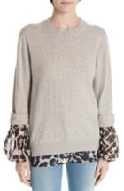 Women's Brochu Walker Layered Animal Print Wool & Cashmere Sweater