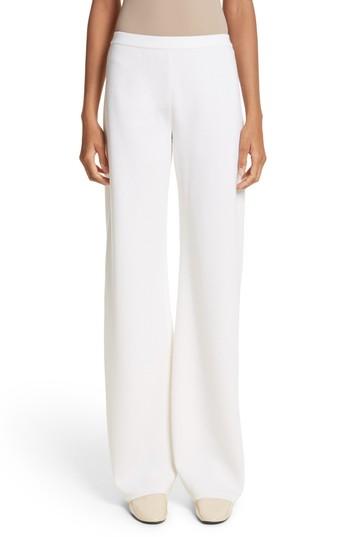 Women's Max Mara Brando Wool Wide Leg Pants - White