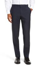 Men's Boss Benso Flat Front Check Wool Trousers R - Blue