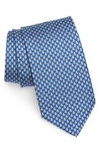 Men's Salvatore Ferragamo Ettore Print Silk Tie, Size - Blue