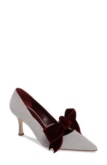 Women's Manolo Blahik Serba Lace-up Pump .5us / 36.5eu - Grey