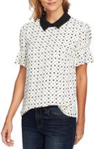 Women's Cece Collared Party Top, Size - White