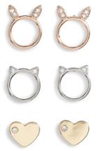 Women's Loren Olivia Animal Love Assorted 3-pack Stud Earrings