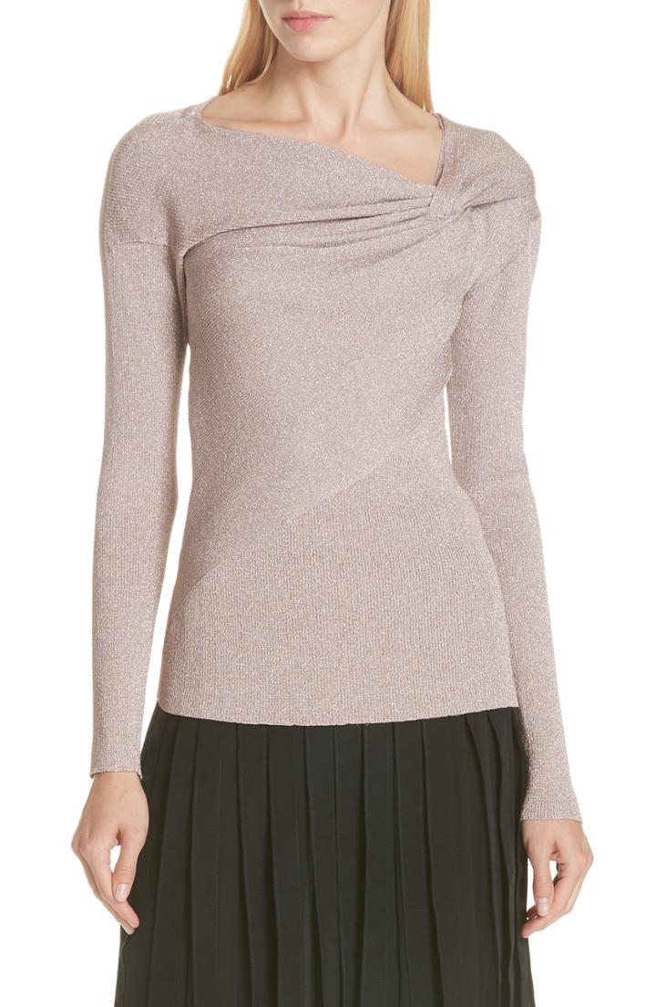 Women's 3.1 Phillip Lim Metallic Rib Draped Pullover - Pink
