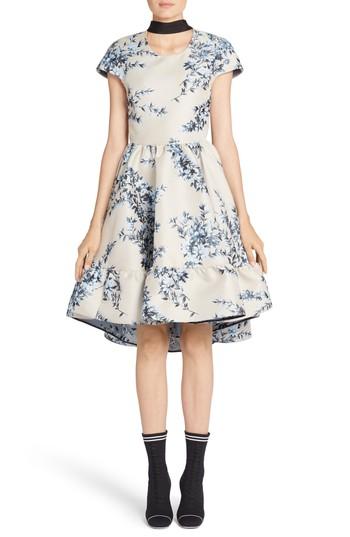 Women's Fendi Floral Ramage Fit & Flare Dress Us / 38 It - Blue