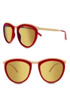 Women's Smoke X Mirrors Comic Strip 51mm Round Sunglasses - Red/ Shiny Gold/ Gold Mirror