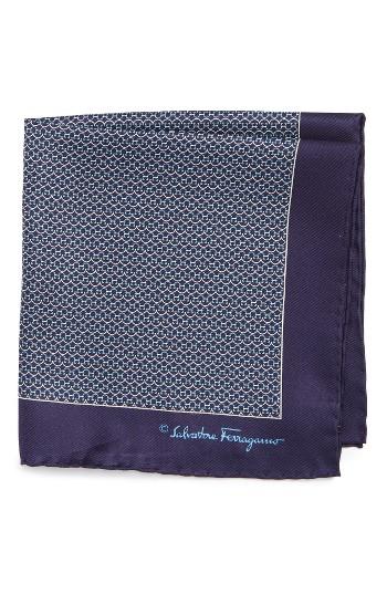 Men's Salvatore Ferragamo Geometric Silk Pocket Square