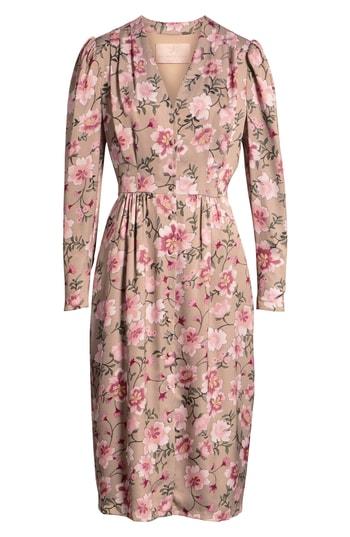 Women's Gal Meets Glam Collection Carla Button Front Crinkle Satin Dress