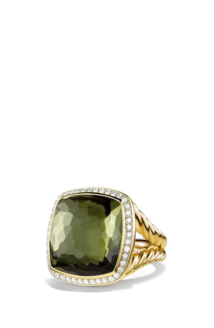 Women's David Yurman 'albion' Ring With Citrine And Diamonds In Gold