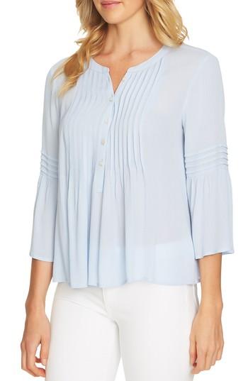 Women's Cece Ruffled Sleeve Pintuck Top - Blue