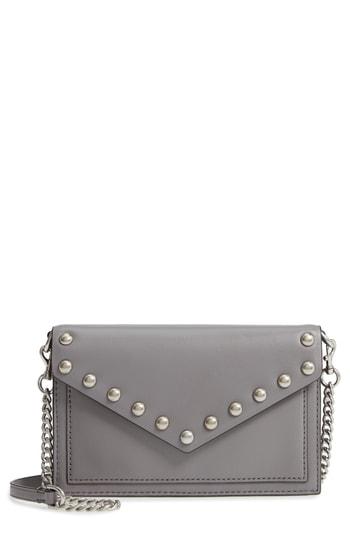 Women's Rebecca Minkoff Blythe Studded Leather Crossbody Wallet - Grey